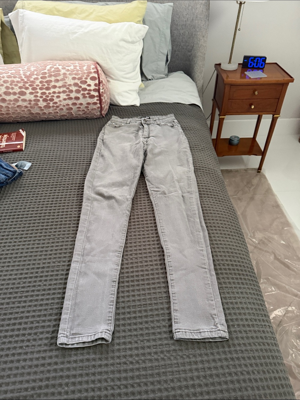 Fashion Nova Light Gray Skinny Jeans